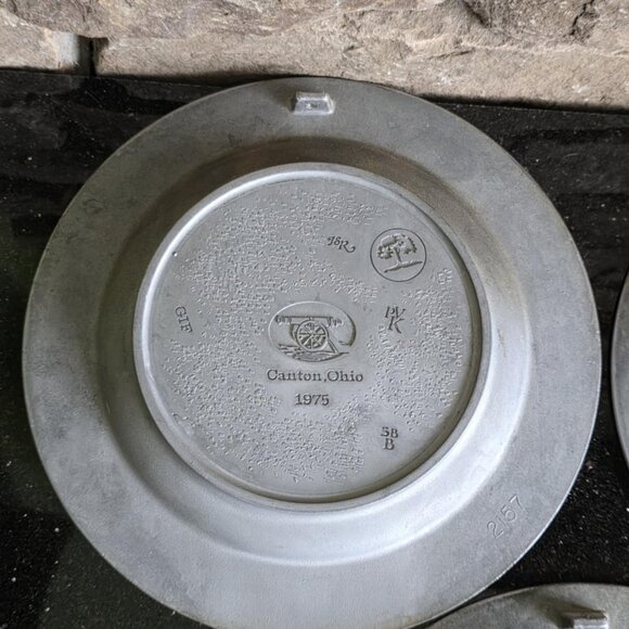 Set of 6 Vintage American Revolution Pewter Bicentennial Plates 1776-1976 - Picture 15 of 16